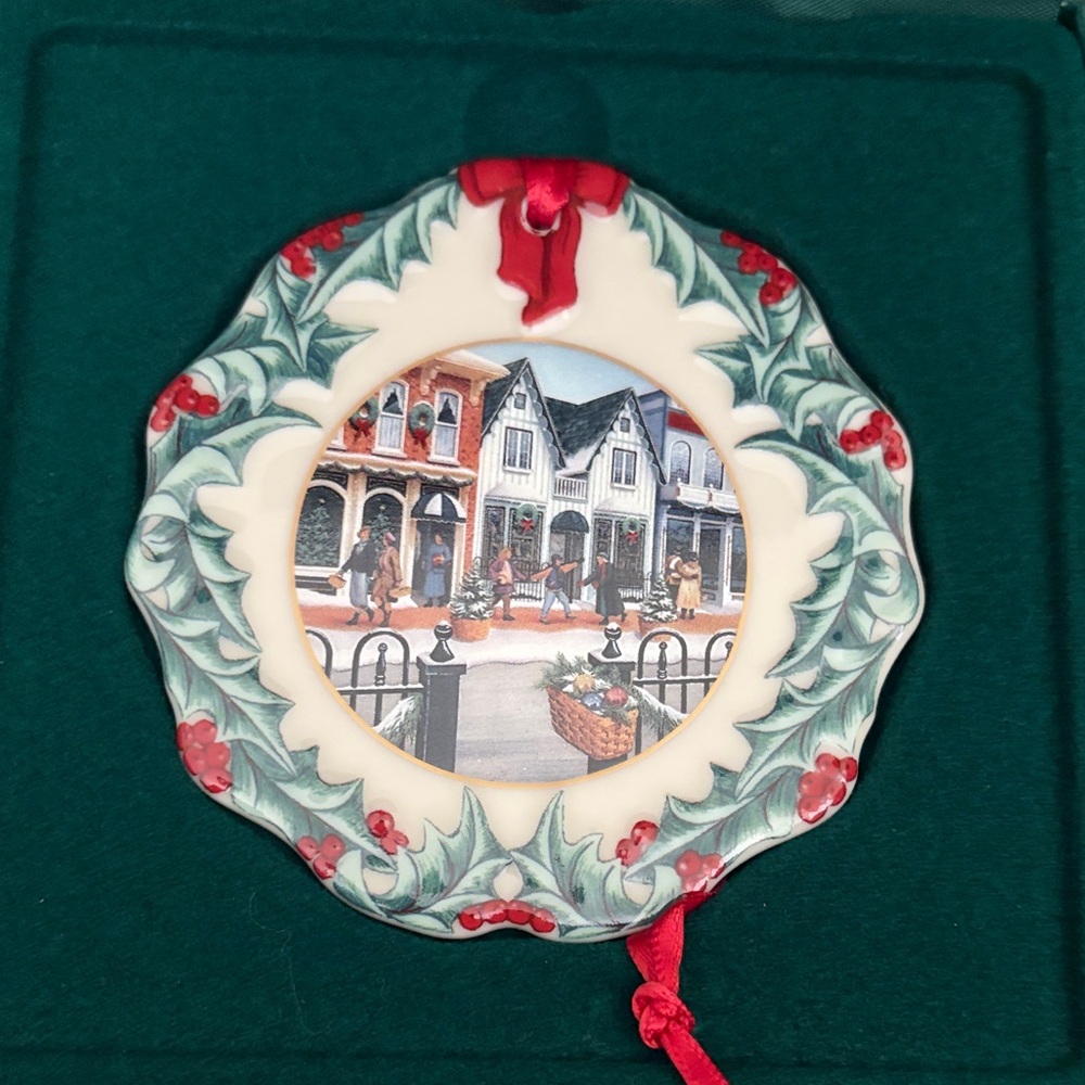 Longaberger 1998 Festive Christmas Ornament with Red and Green Accents